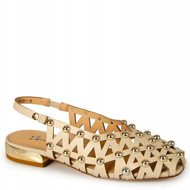 Maciejka K7480-04/00-0 Béžové Ažurové Kožené Sandály 37