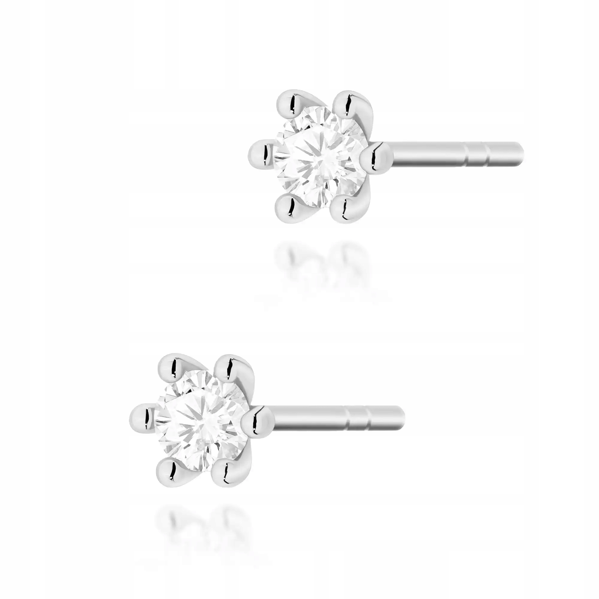 Dámské zlaté náušnice ryzosti 585 s diamanty z bílého zlata, značkové od klenotníka