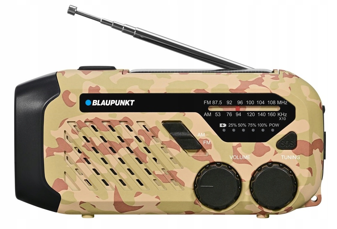 Turistické rádio na kliku dynamo Fm tuner svítilna Solar Blaupunkt ER10DC