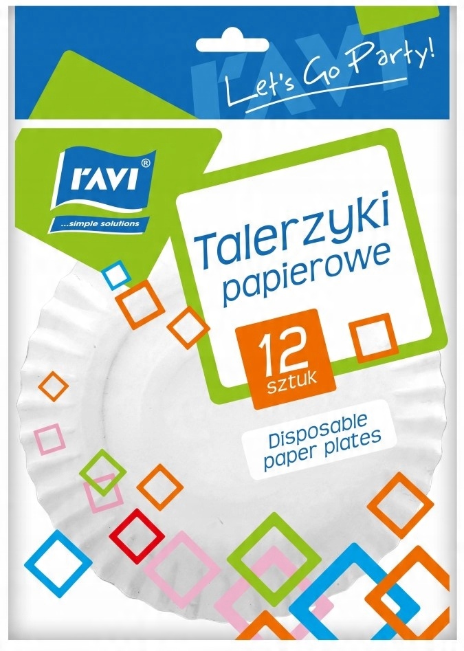 

Ravi 12 X Talerzyki Papierowe Jednorazowe Ø 18 CM