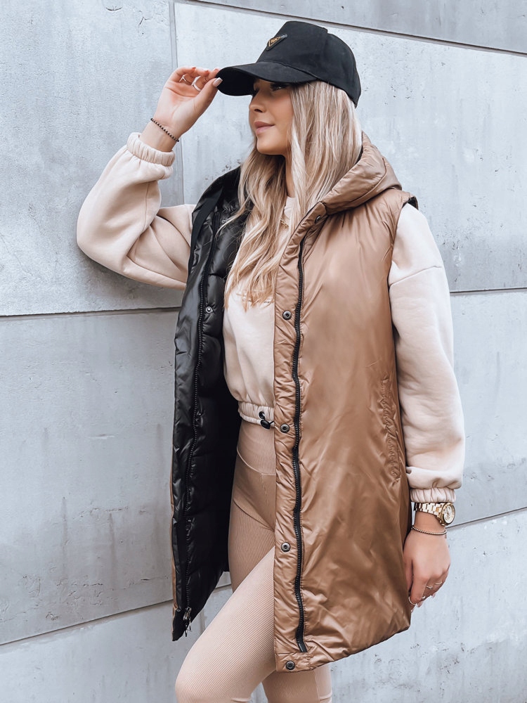 PIKOWANA KAMIZELKA DAMSKA Z KAPTUREM roz. M Kolor czarny