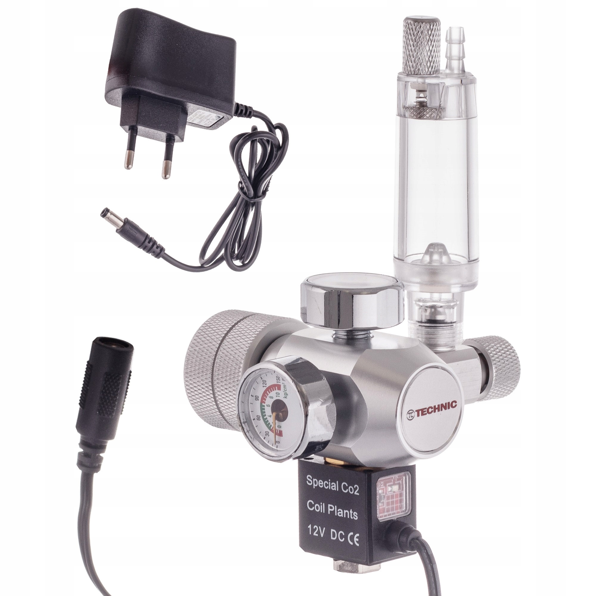 Reduktor CO2 do Akwarium Licznik Bąbelków Regulator z Elektrozaworem 12V