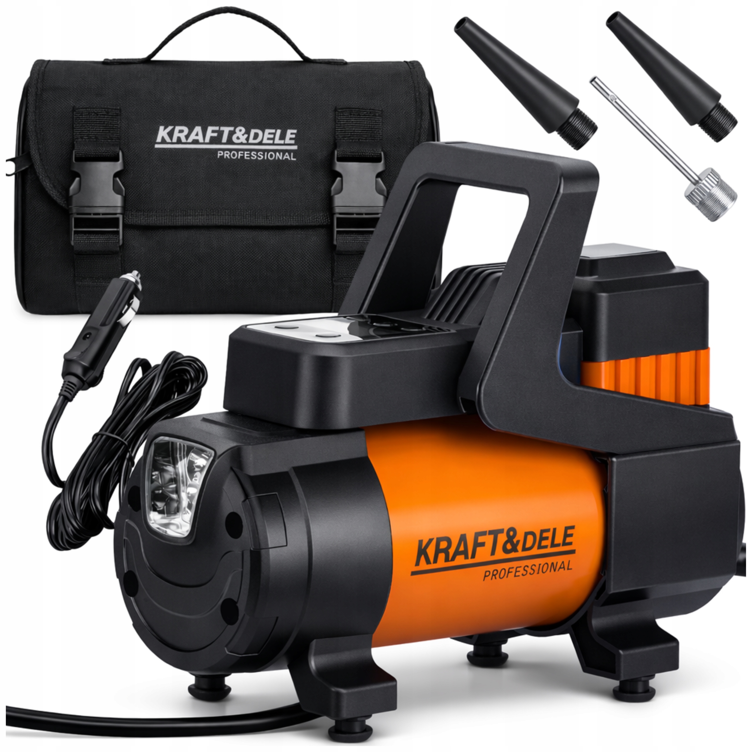 Kompresor Do Auta 12V Kompresorová Pumpa S Manometrem Přenosná Led Lampa