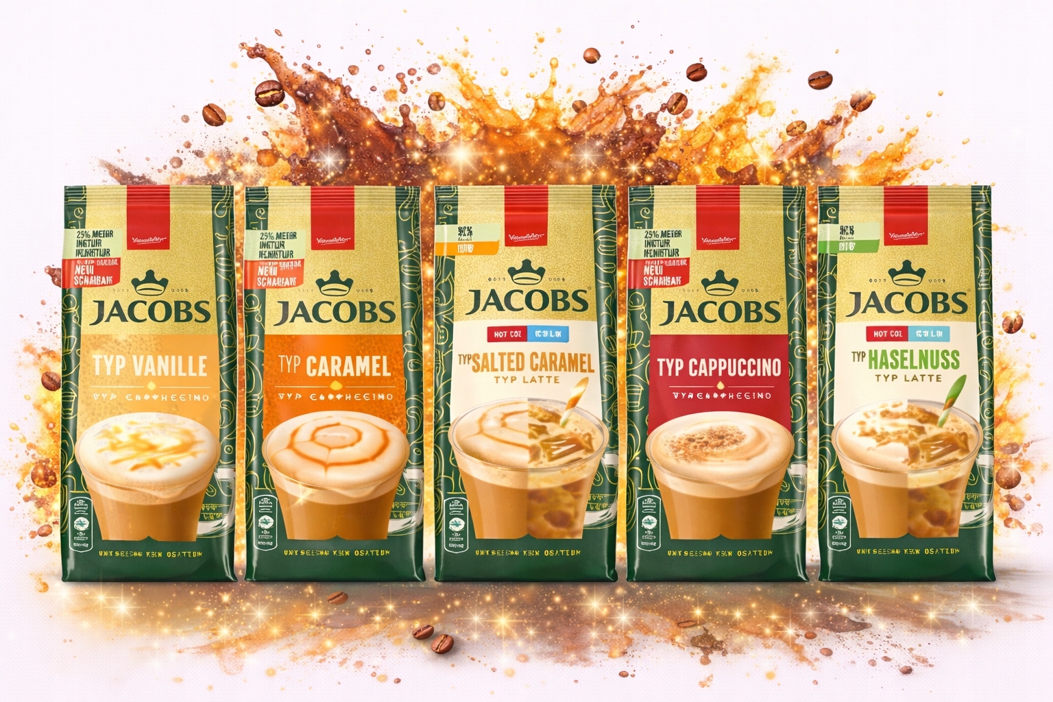 Levně Káva Jacobs Cappuccino, sada 5 příchutí, 5 balení