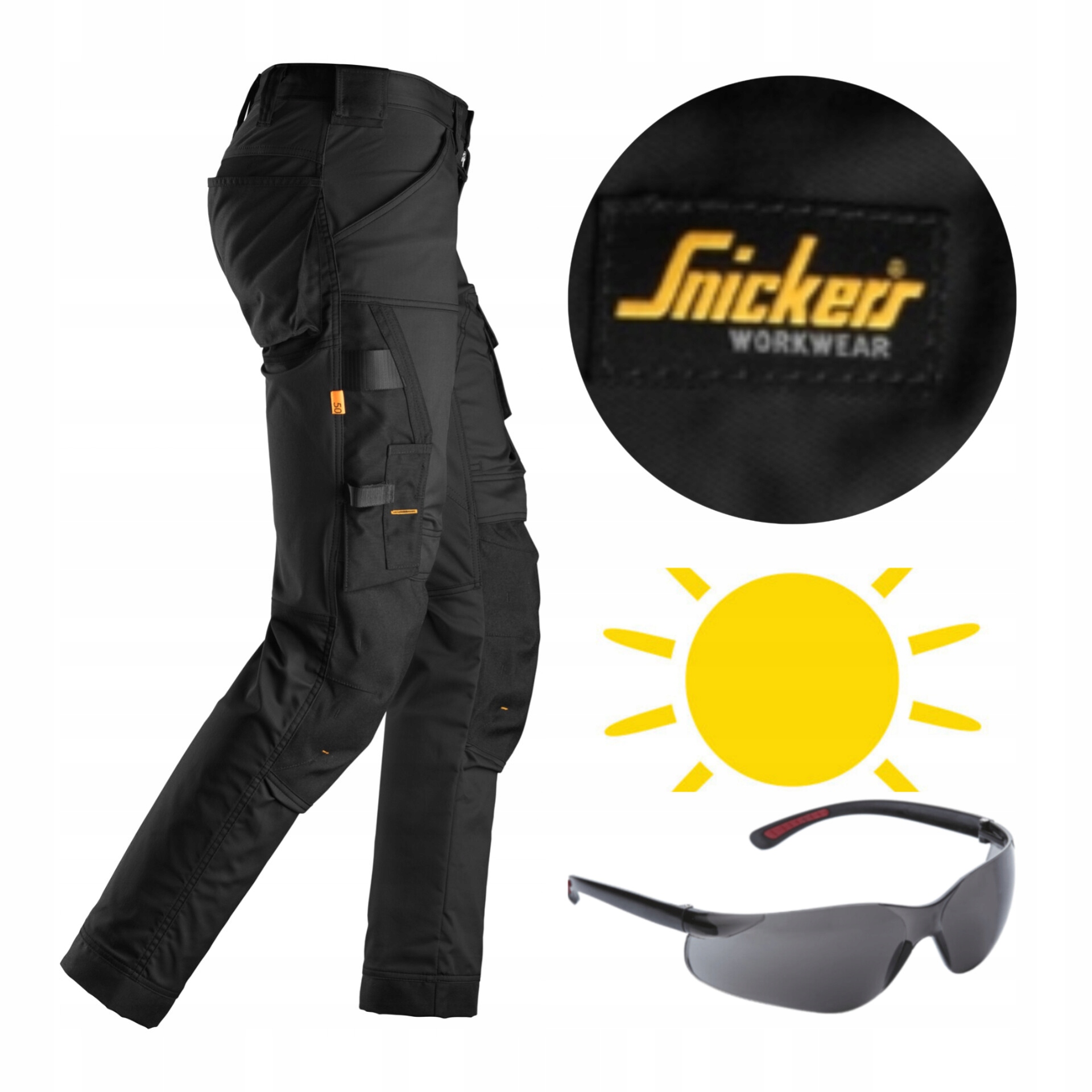 Pracovní kalhoty Snickers Stretch AllroundWork 6341 brýle černé 46