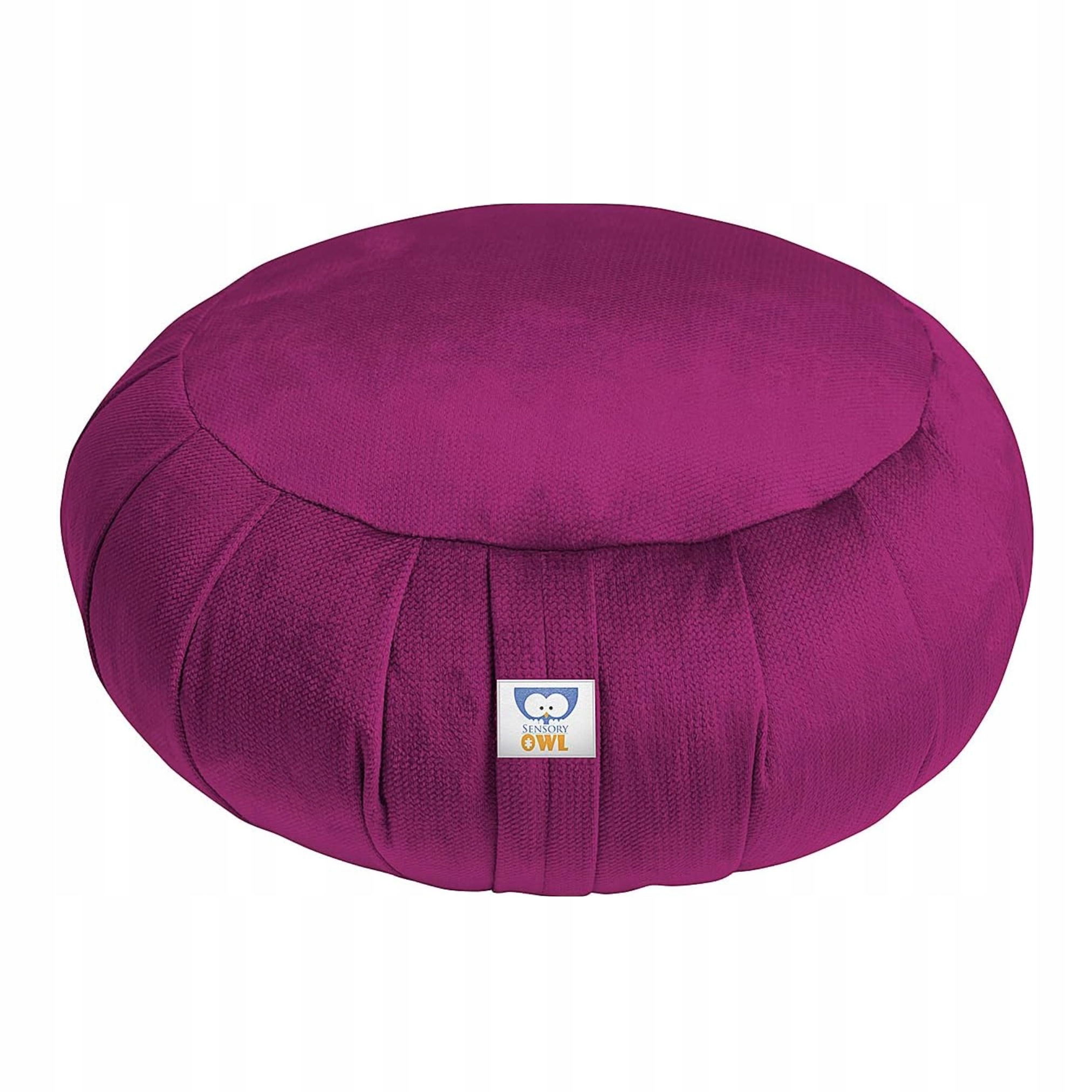 Polštář Zafu kulatý pro meditační jógu, cvičení, pohankové slupky, fialový