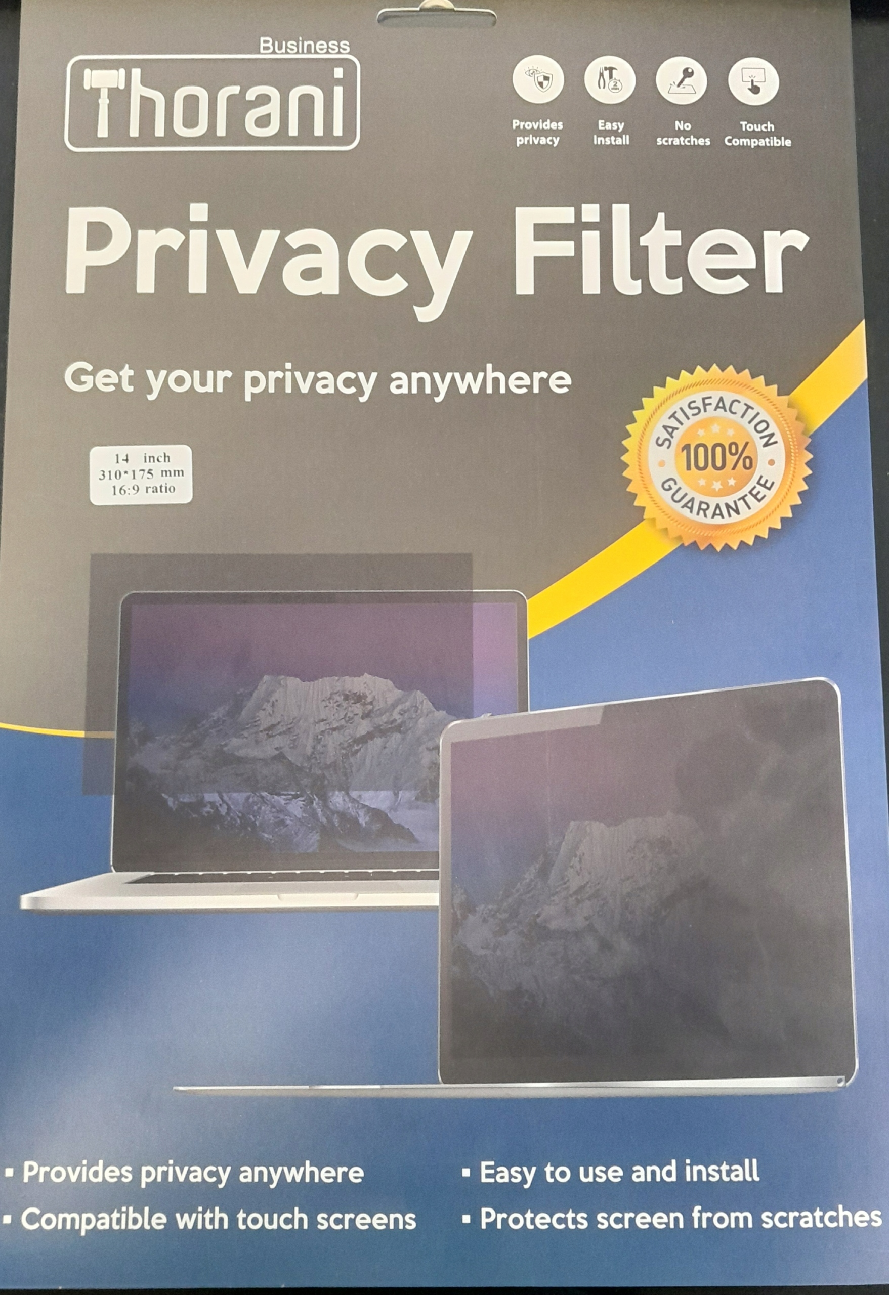 Privatizační filtr na notebook Thorani Privaty Filter 14inch 310x175 mm rodo