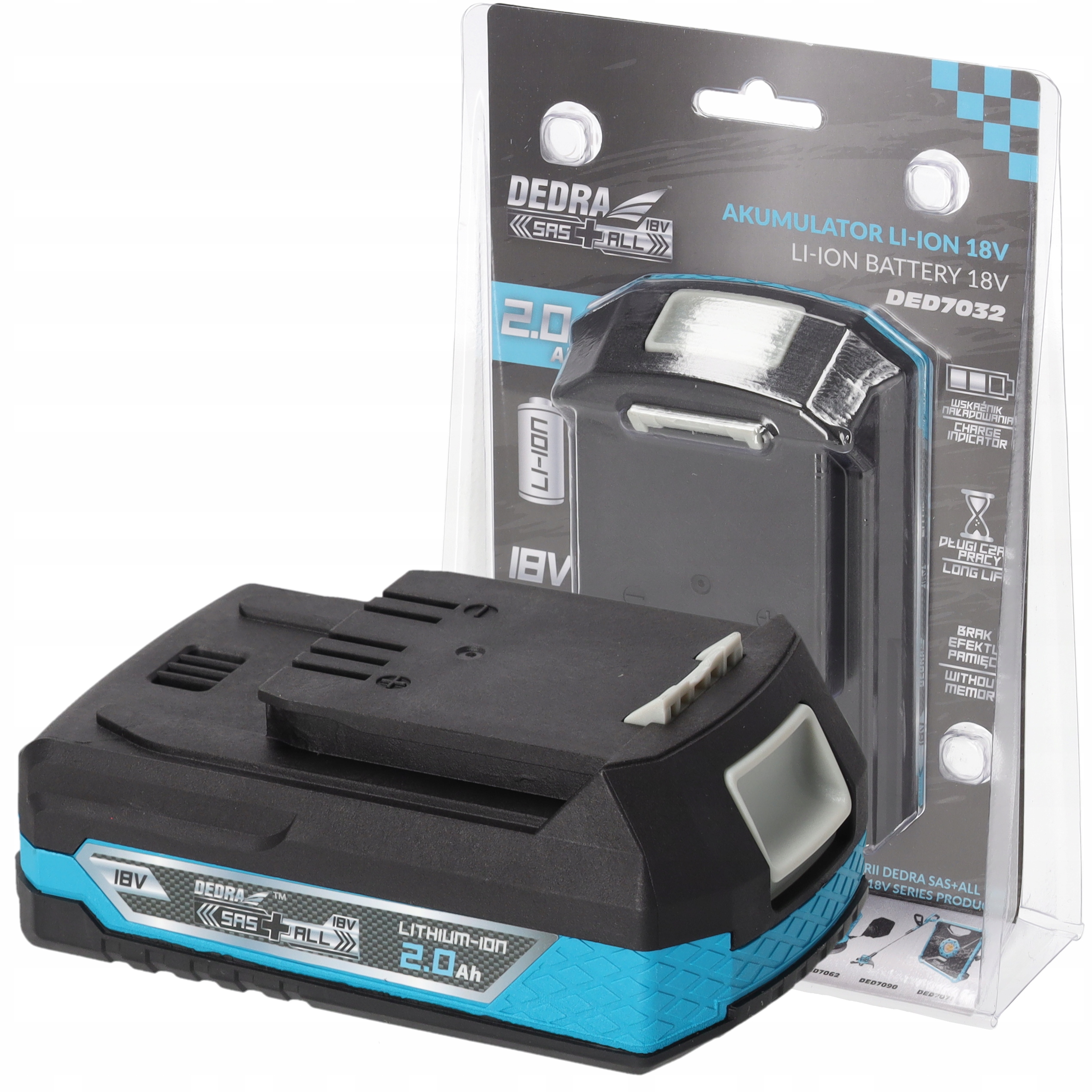 Akumulator Bateria pojemność 2Ah Li-Ion Dedra Sas+all brak efektu pamięci