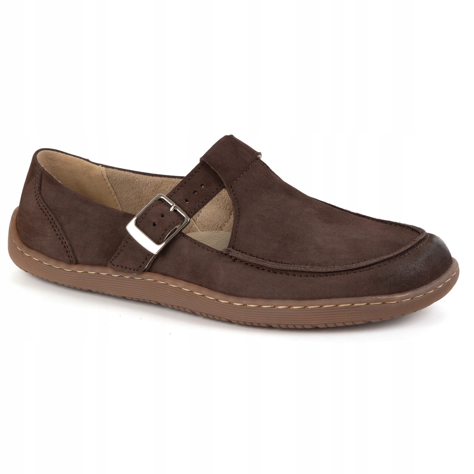 Dámské kožené barefoot boty Olivier 1295 spona hnědá 42