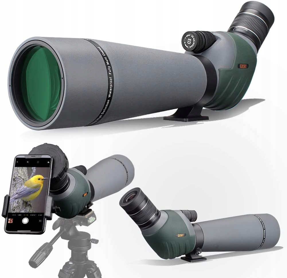 Gosky ED Luneta punktowa z podwójną ostrością z 20-60 x 80 mm z adapterem d