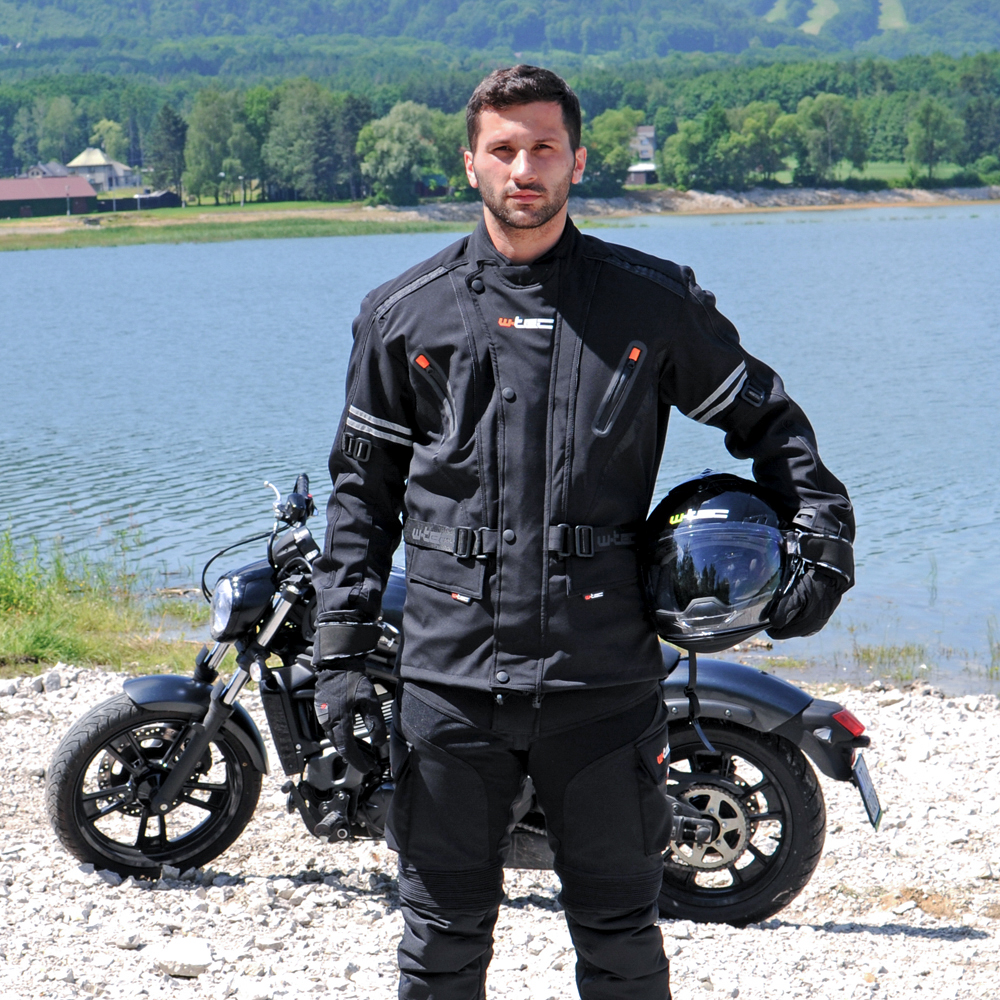Spodnie motocyklowe softshell W-TEC wodoodporne Kolor czarny