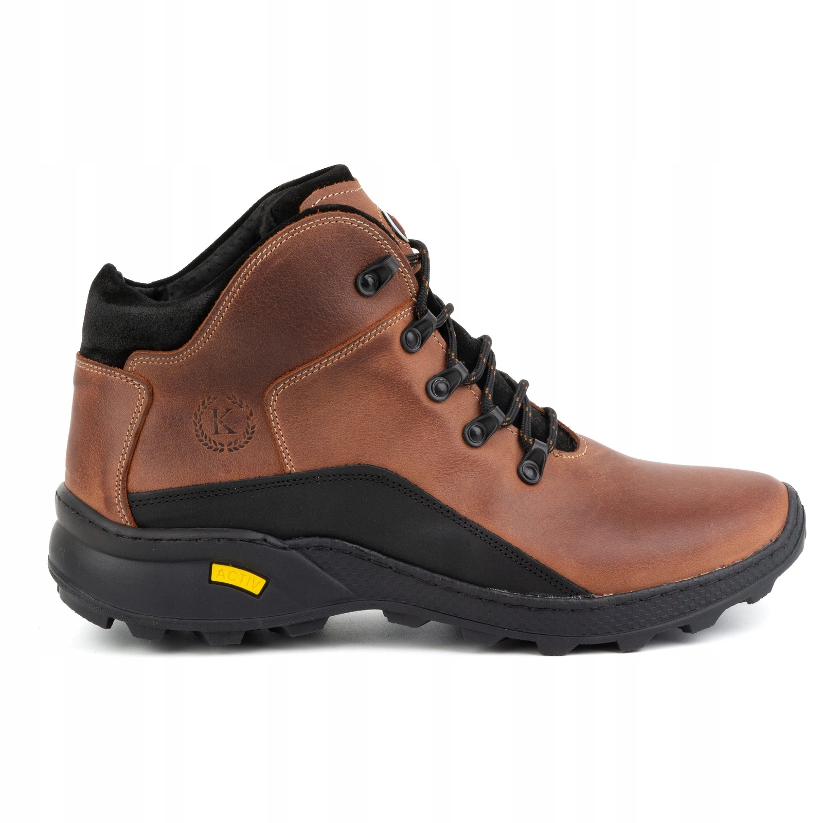 Pánské boty, zimní kožené kotníkové boty , 903K, cihlová barva, velikost 42