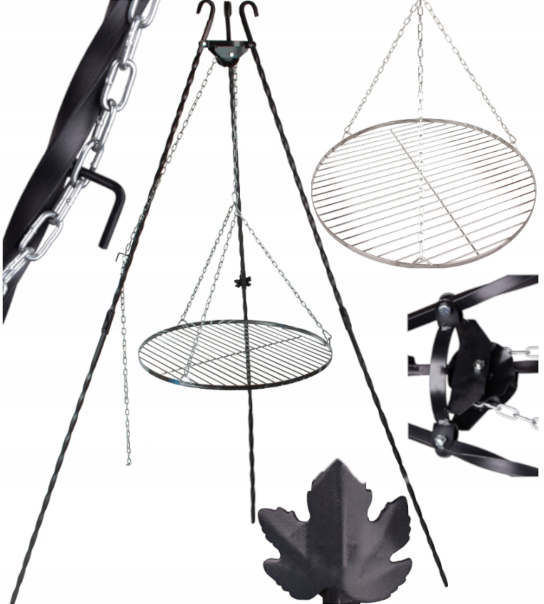 Trójnóg Z Rusztem Na Ognisko Pod Palenisko Ogrodowe Garnek Węgierski XL