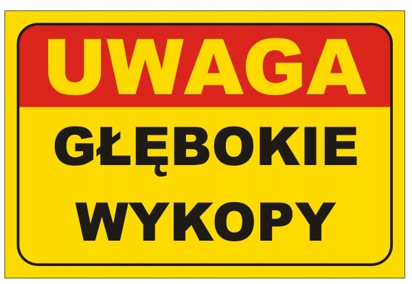 TABLICA GŁĘBOKIE WYKOPY 20x30 cm pcv 3mm Marka inna