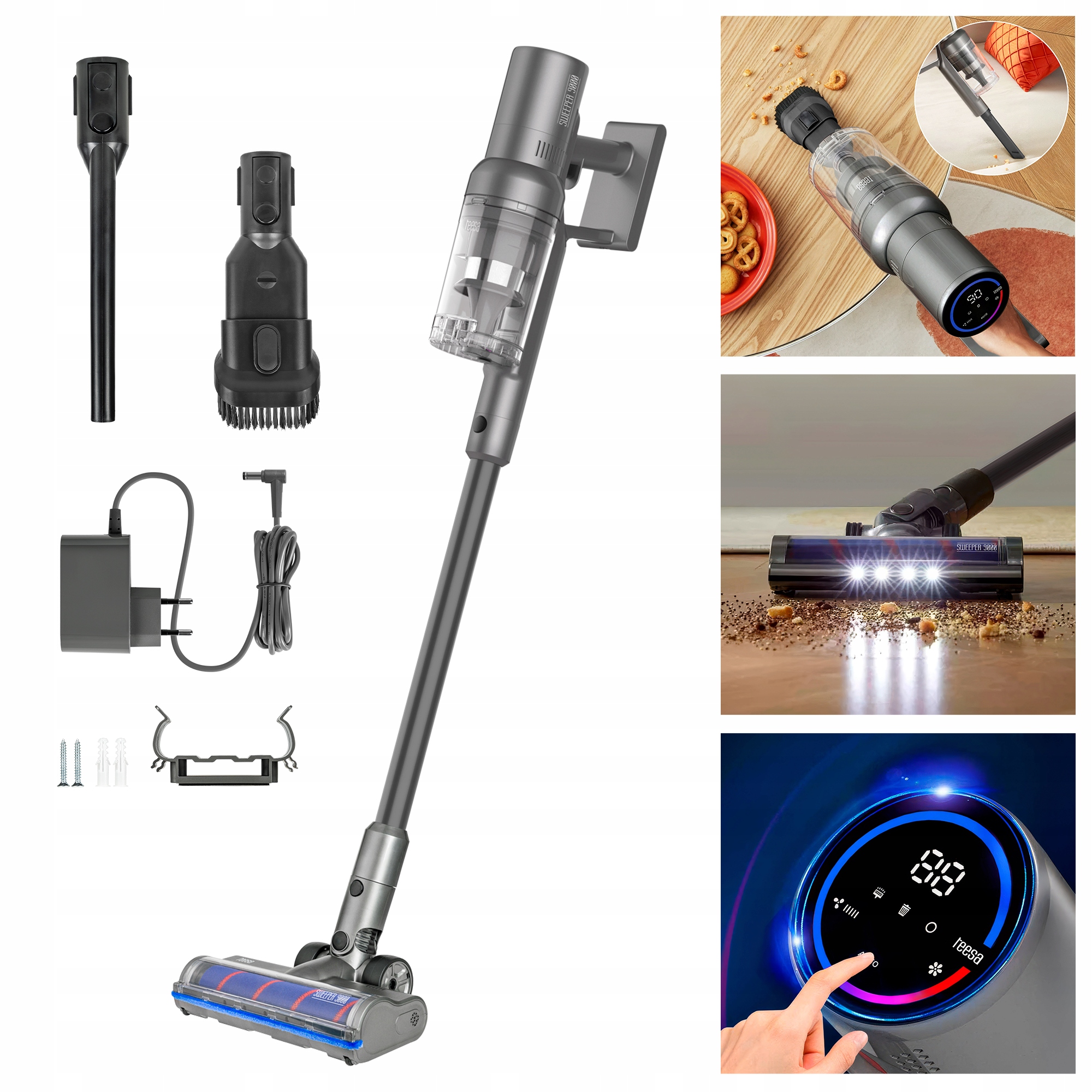 Vysavač 2v1 Teesa Sweeper 9000 podsvícení LCD