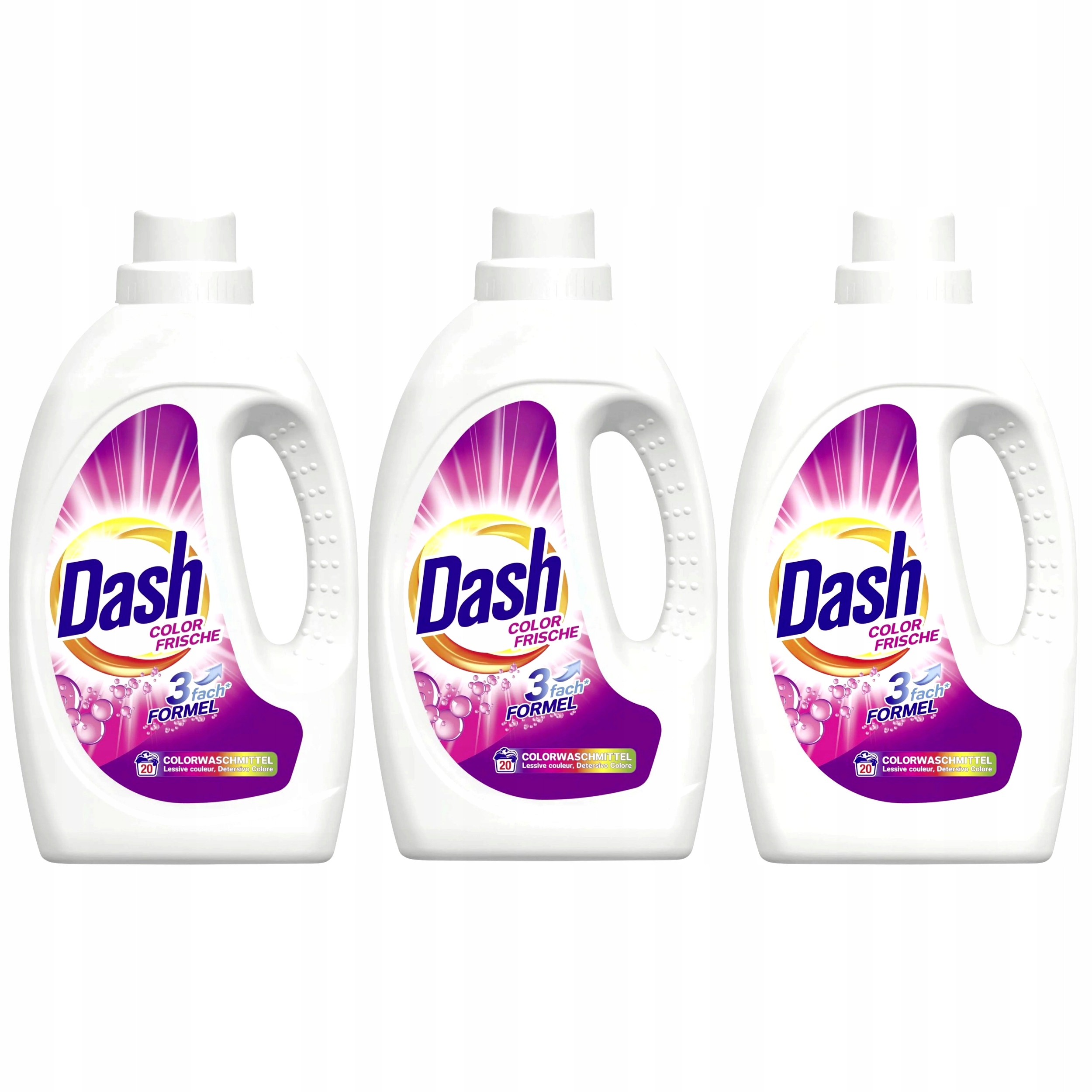 Levně 3x Tekutý prací prostředek na barevné prádlo Dash Frische Německý 20 praní 1,1 l