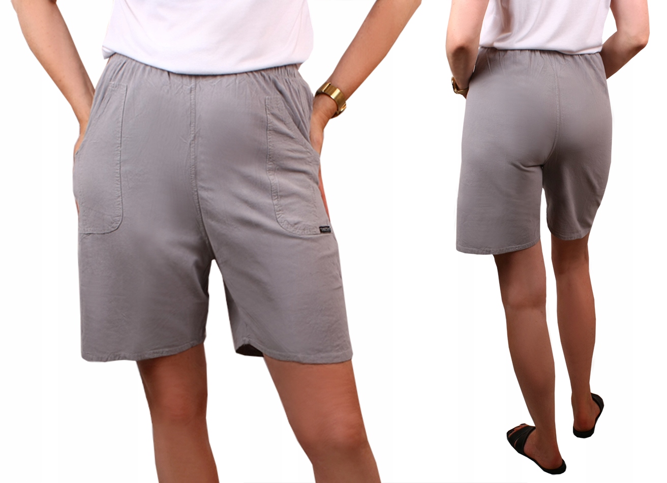 

Szorty spodenki Luźne 100 % bawełna Szary 661 5XL