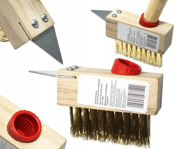 SZCZOTKA DRUCIANA DO CZYSZCZENIA KOSTKI BRUKOWEJ ZE SKROBAKIEM NEO TOOLS