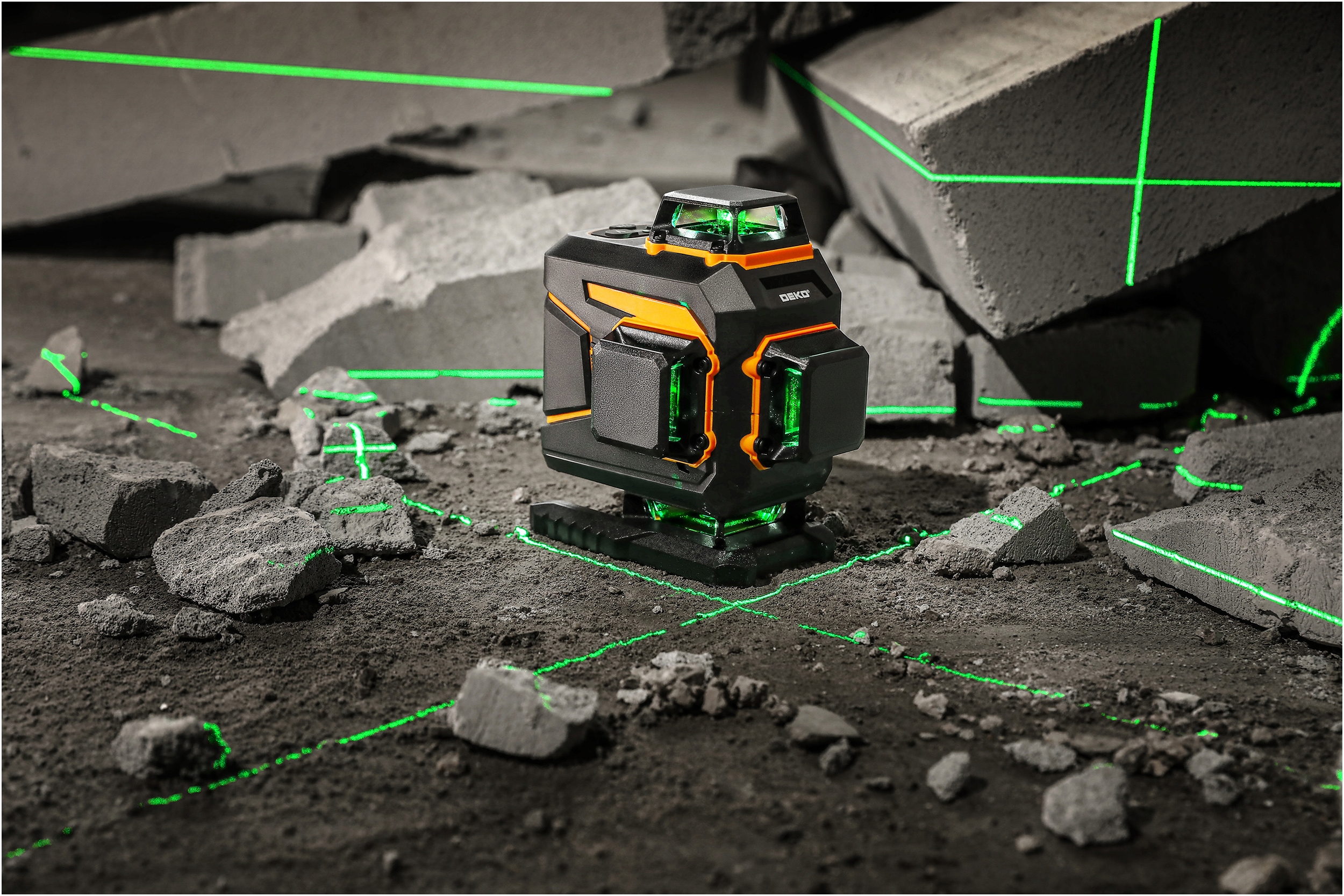 POZIOMICA LASEROWA 360 PŁASZCZYZNOWA 4D LASER KRZYŻOWY PRO ZIELONY DEKO Kąt wyświetlania linii poziomej 360°