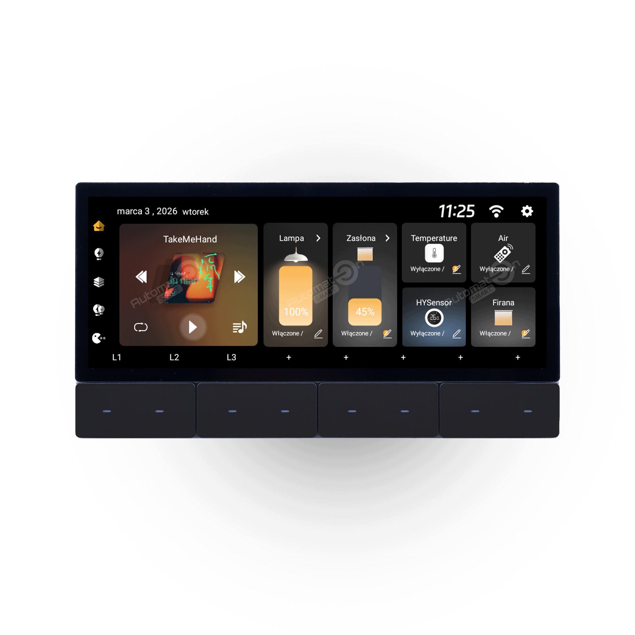 Inteligentny panel sterujący Ekran 6.2" Czarny Bramka Zigbee Bluetooth Tuya