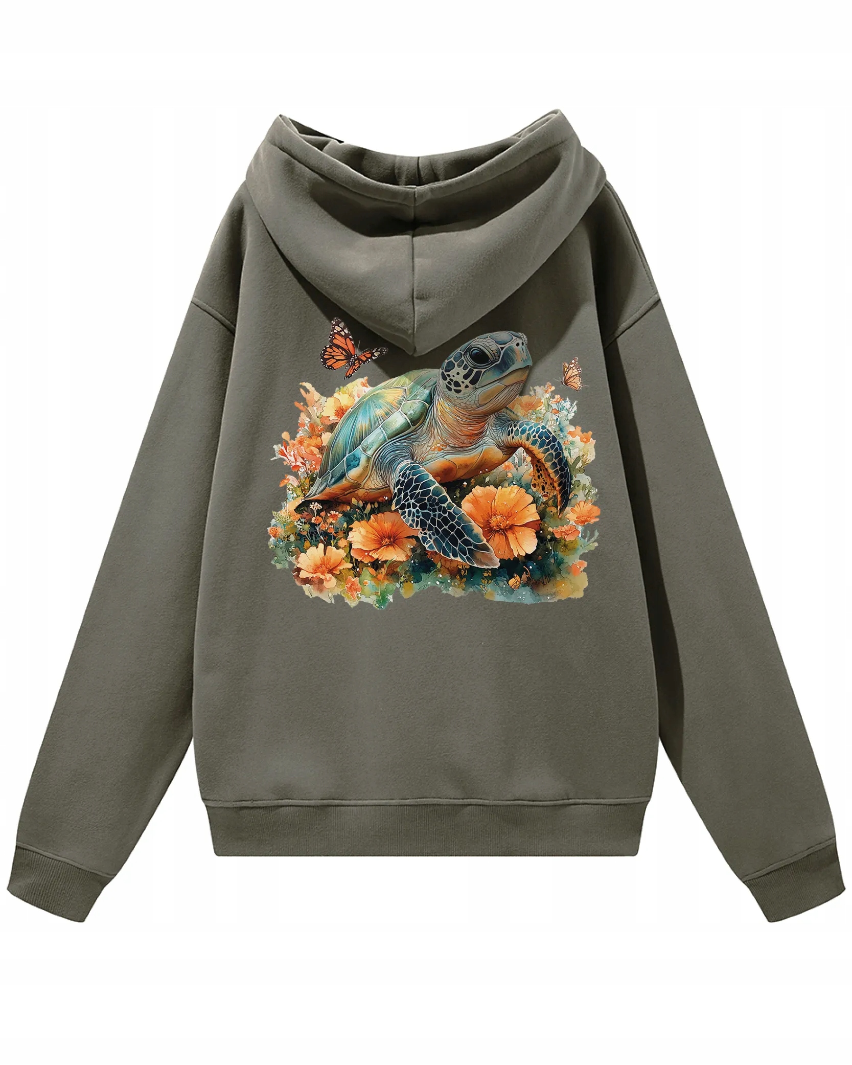 Mikina Turtle Nature and Harmony s kapucí Oversize mikina , barevná šedá, velikost M