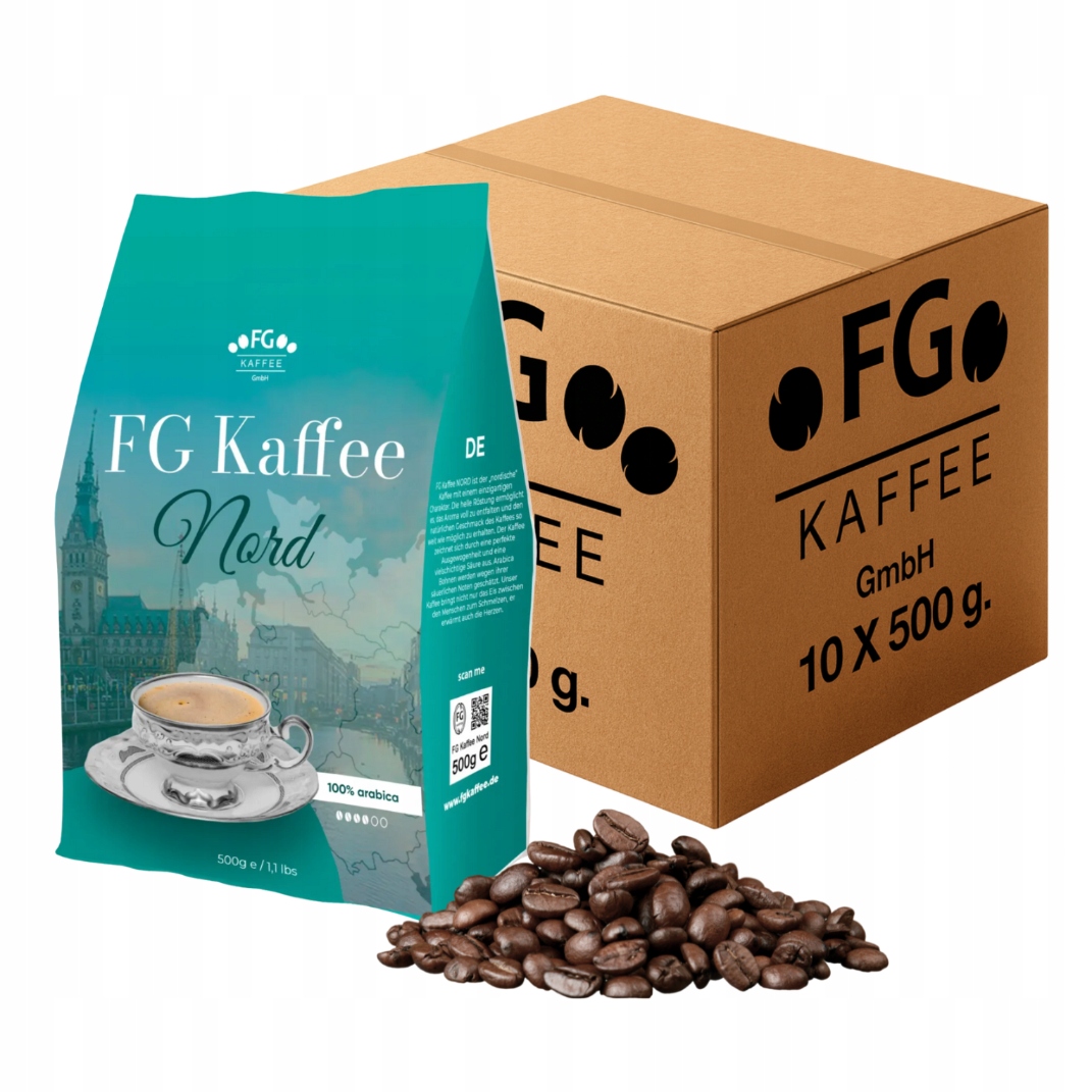 Levně 10 x Káva zrnková s příchutí 500 g Fg Kaffee Nord Brazílie Arabika
