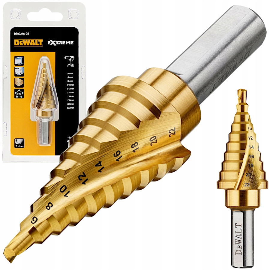 Dewalt Wiertło do metalu stopniowe stożkowe 4 22mm Extreme DT90246