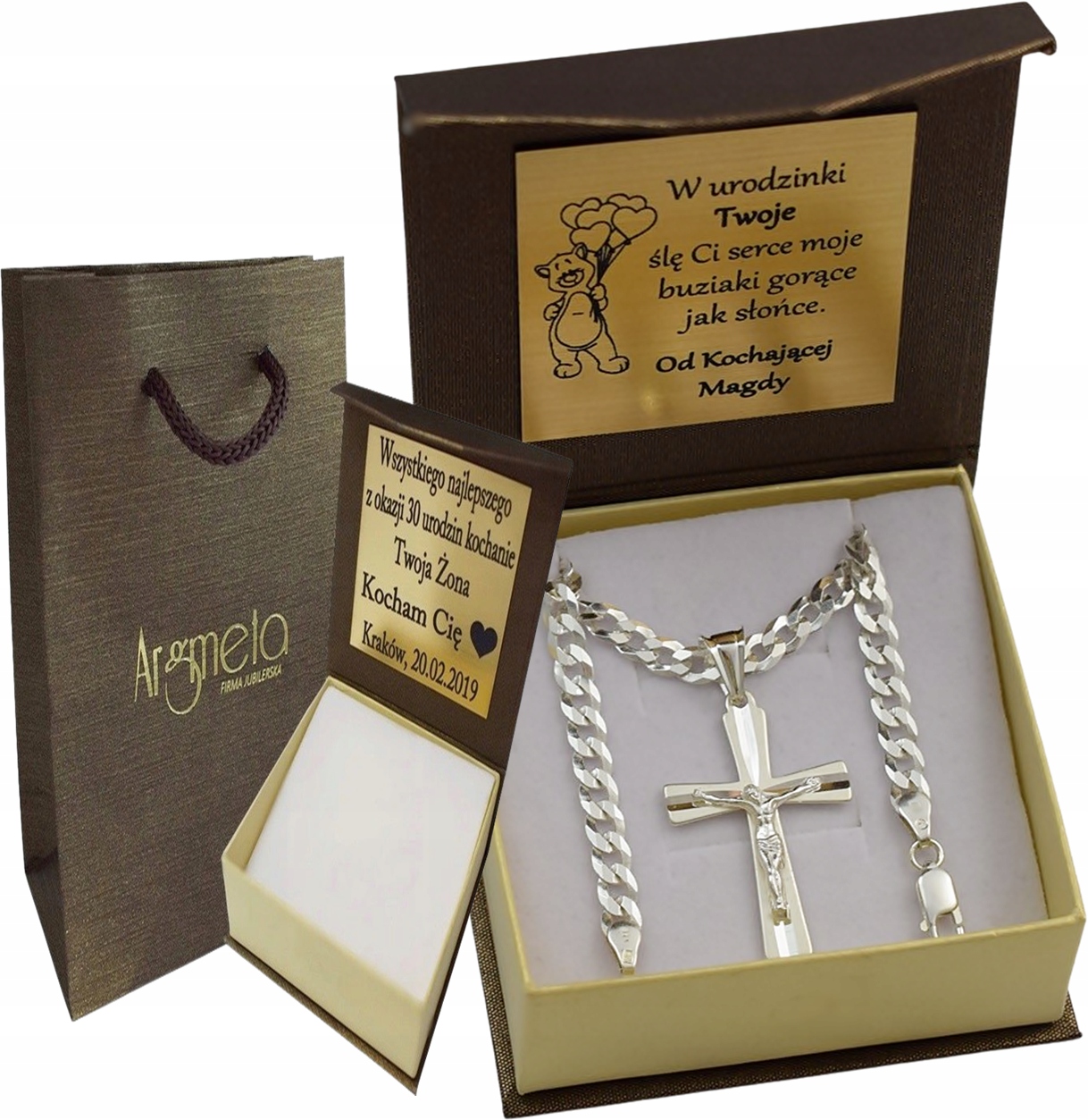 

Łańcuszek Srebrny 5 MM Z Krzyżykiem Grawer