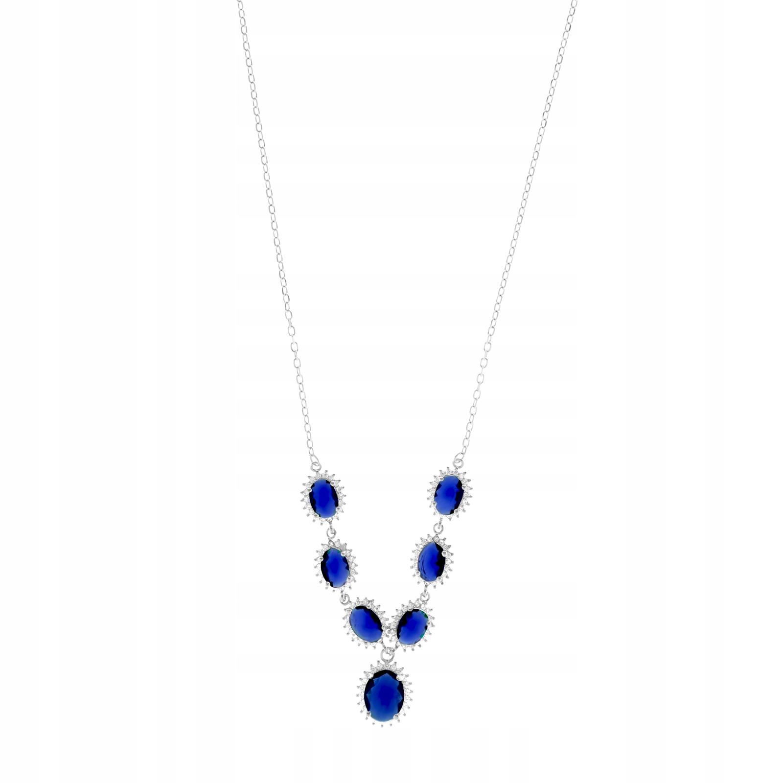 Stříbrný náhrdelník 925 Granátový lesk Zirkony