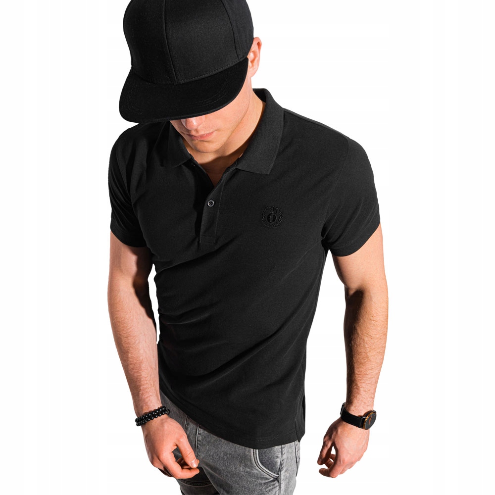 

Koszulka męska polo bez nadruku S1374 czarna XL