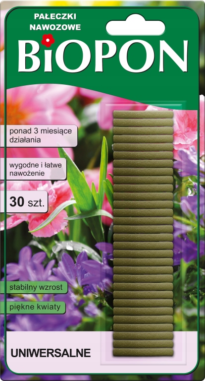 

Pałeczki nawozowe Biopon (30szt.) uniwersalne