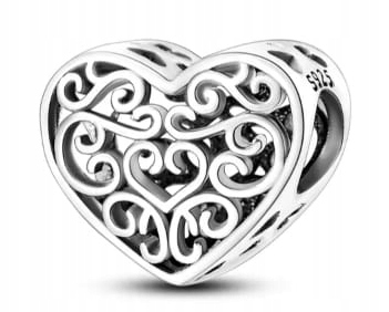 MD charms zawieszka ażurowe serce ażur | S925