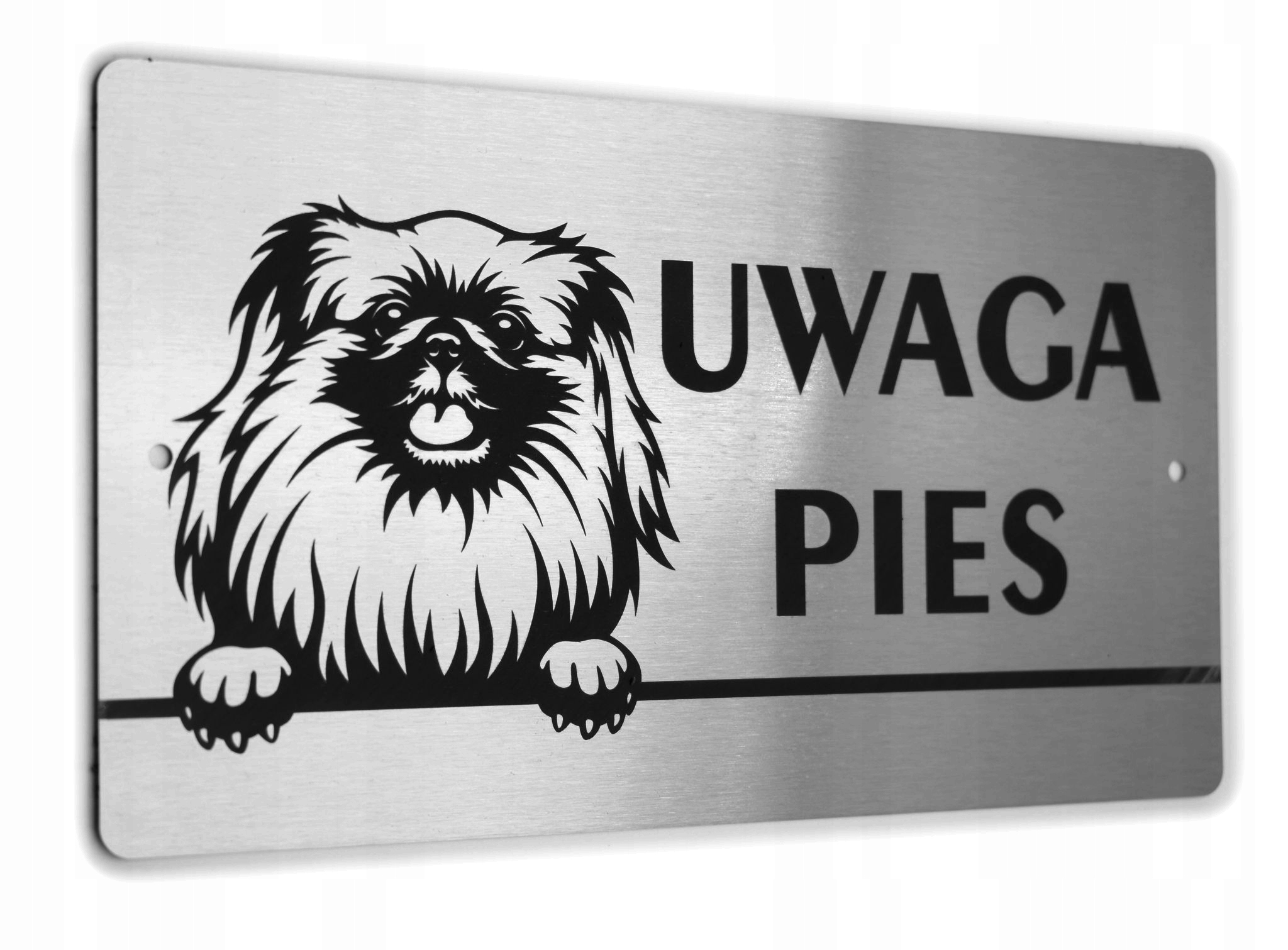 

Tabliczka Inox - Uwaga Pies - Pekińczyk