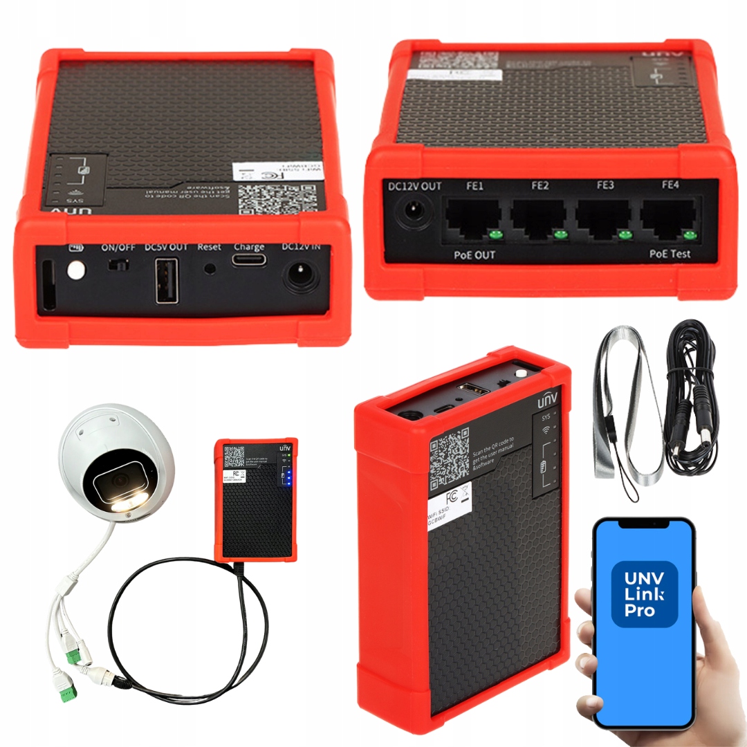 Wielofunkcyjny Tester Serwisowy Cctv Kamer Uniview Unv GCB01-B7 Powerbank