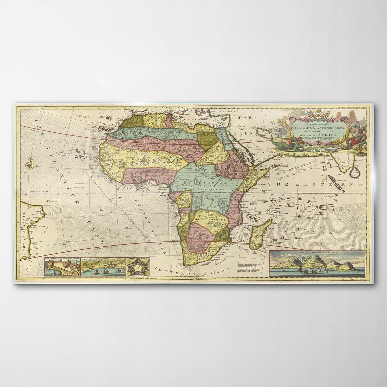 

Hartowany Obraz Szklany Mapa Afryka Vintage 120x60