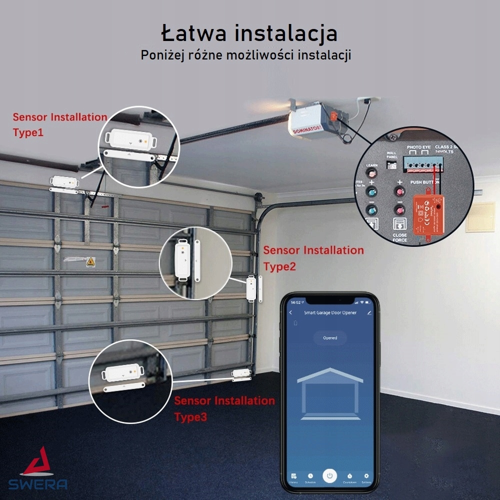 STEROWNIK BRAMY GARAŻOWEJ TUYA ZIGBEE Z CZUJNIKIEM Seria GDC311ZBQ1