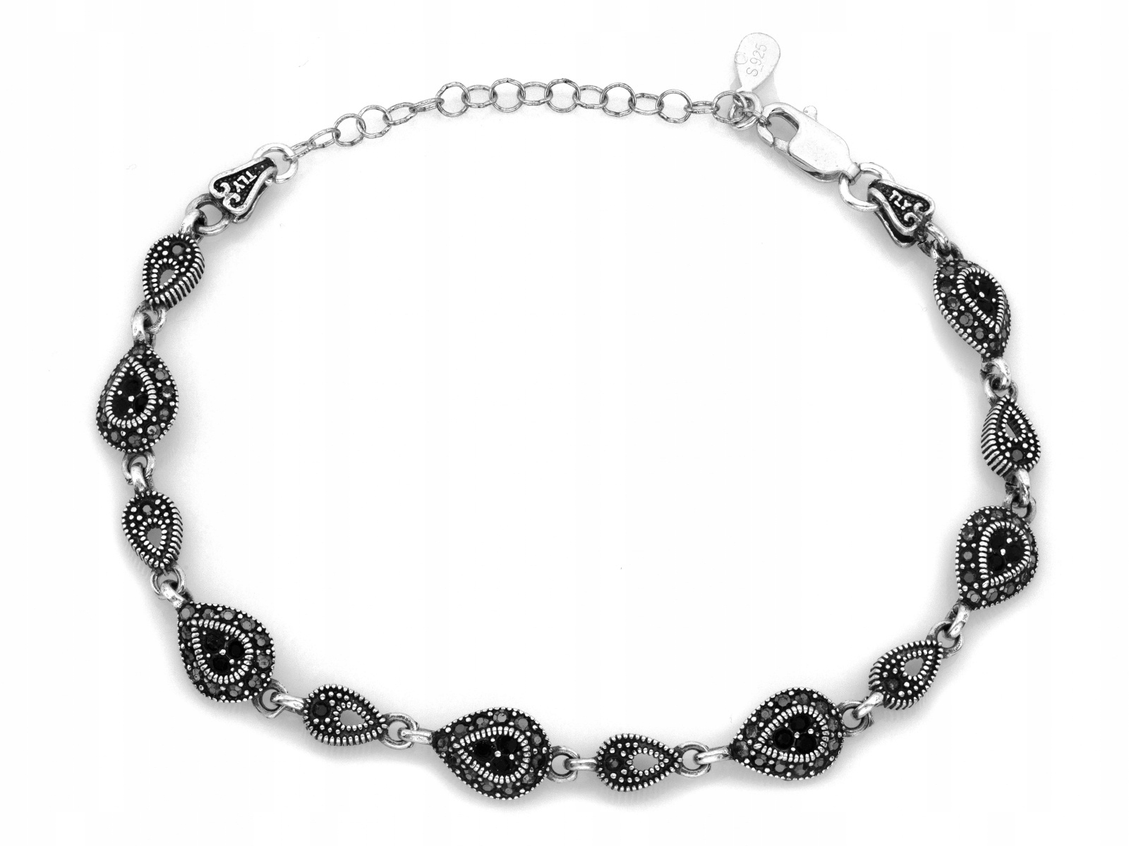 Stříbrný náramek pro ženu 925 Krople s markýzami elegantní pro ni