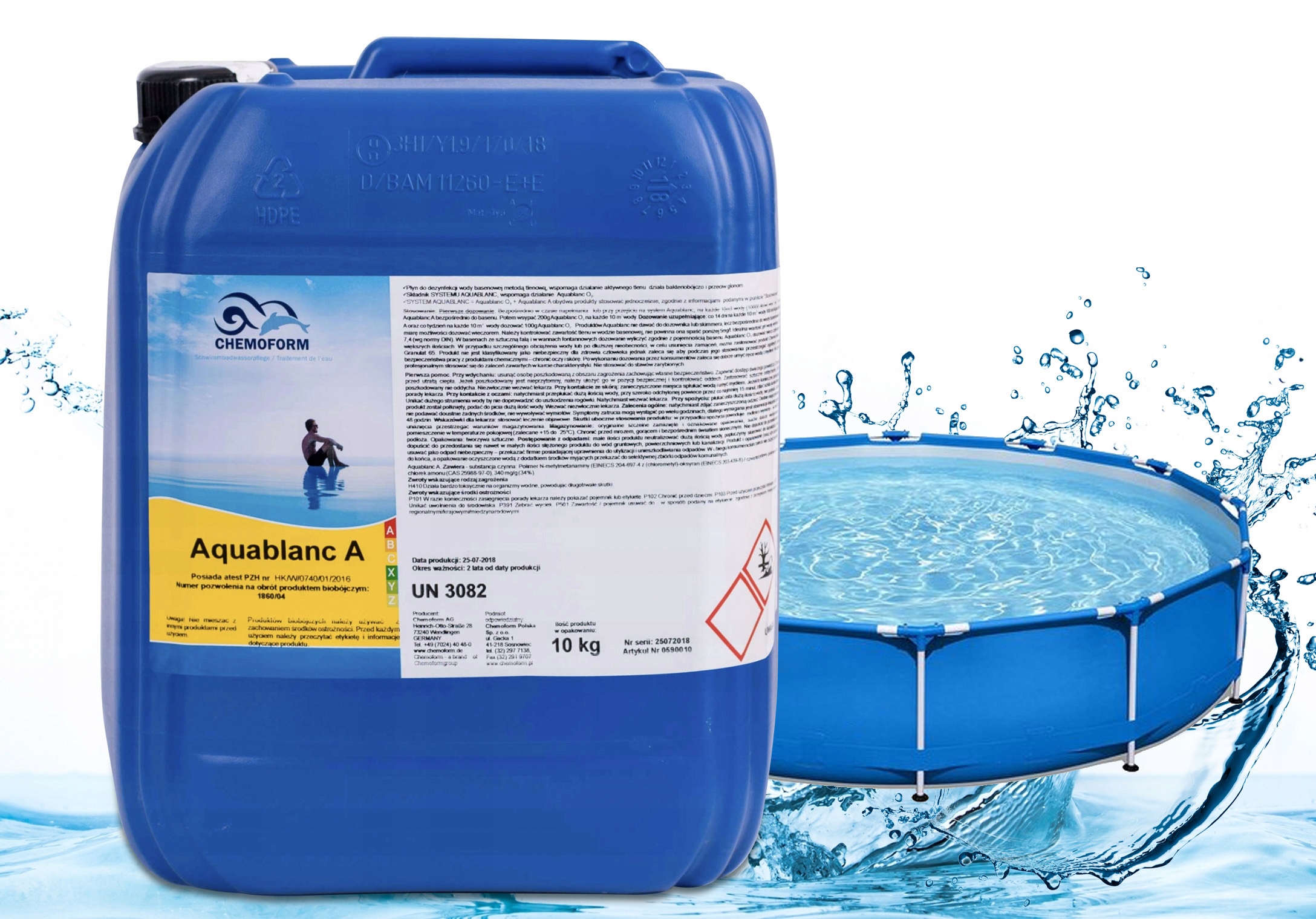 Aktywny Tlen Chemia do Basenu Jacuzzi bez Chloru Aquablanc A Chemoform 10L