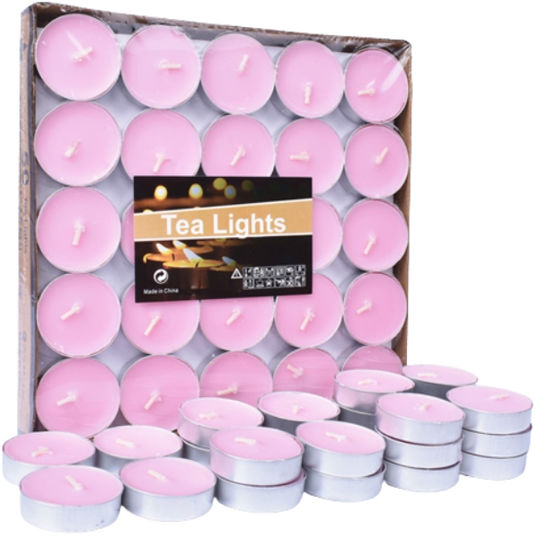 50X TEALIGHTY BEZZAPACHOWE PODGRZEWACZE ŚWIECZKI TEALIGHT ZESTAW RÓŻOWE