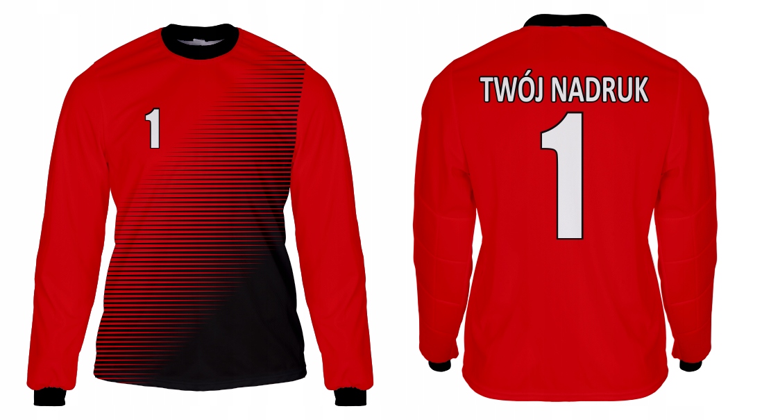 brankářská mikina Váš Potisk Červená vz. 2.1, velikost M-164