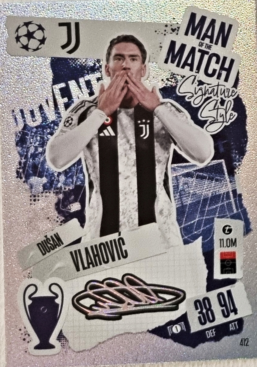 Topps Match Attax 2024/2025 Man Of The Match Signature 412 Dusan Vlahovic