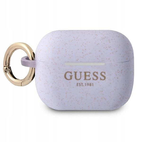 Etui Guess Silicone Glitter na AirPods Pro purpurowe