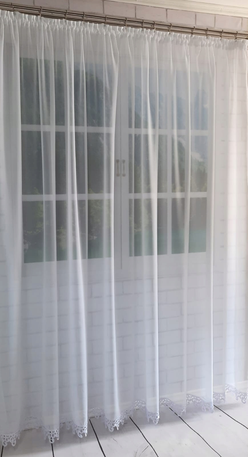 

Firana gotowa 400x260 balkon,gipiura 8 cm angielka