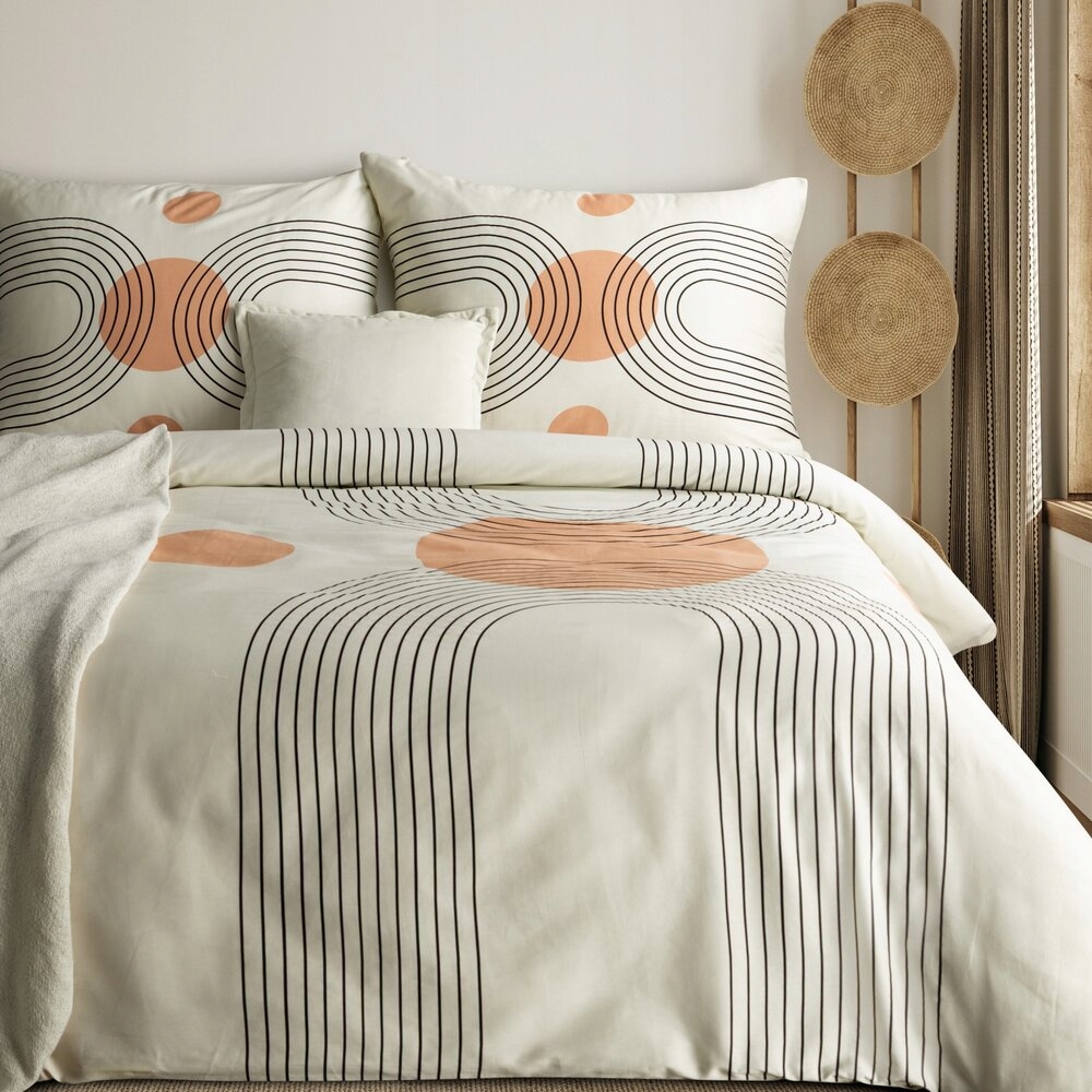 Povlečení Spring 220x200 Eurofirany světle krémové kubistické