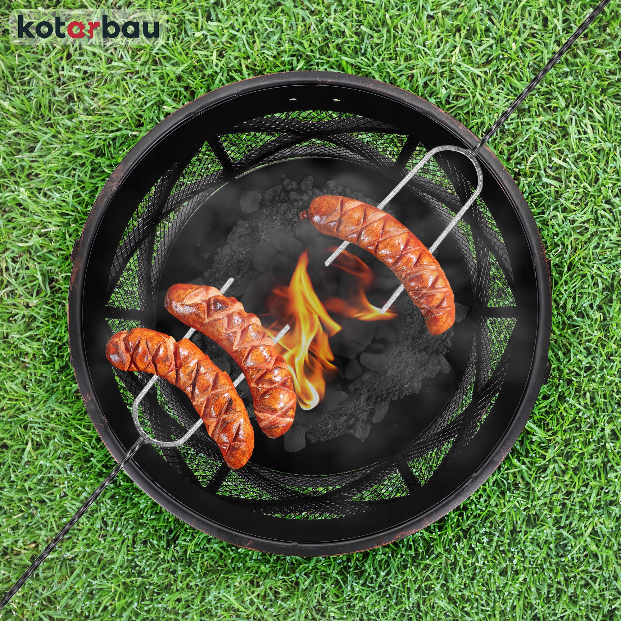 PALENISKO OKRĄGŁE OGRODOWE Fi 42 DUŻE STALOWE GRILL MISA OGNISKO POGRZEBACZ Materiał stal