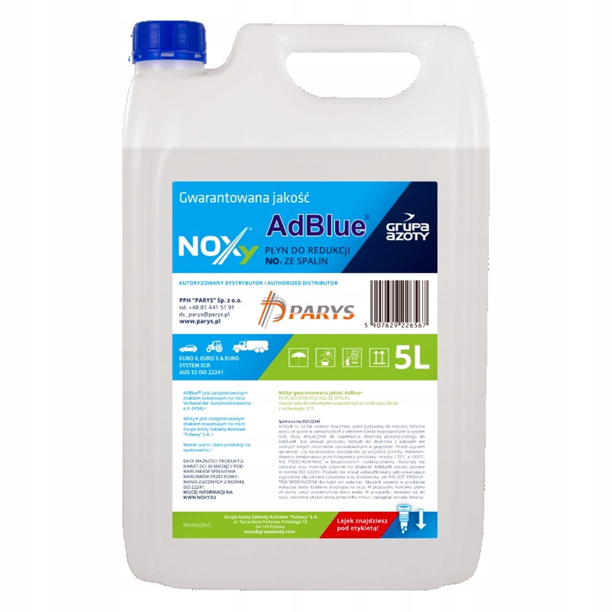 ADBLUE NOXY DODATEK KATALITYCZNY DIESEL 5L +LEJEK