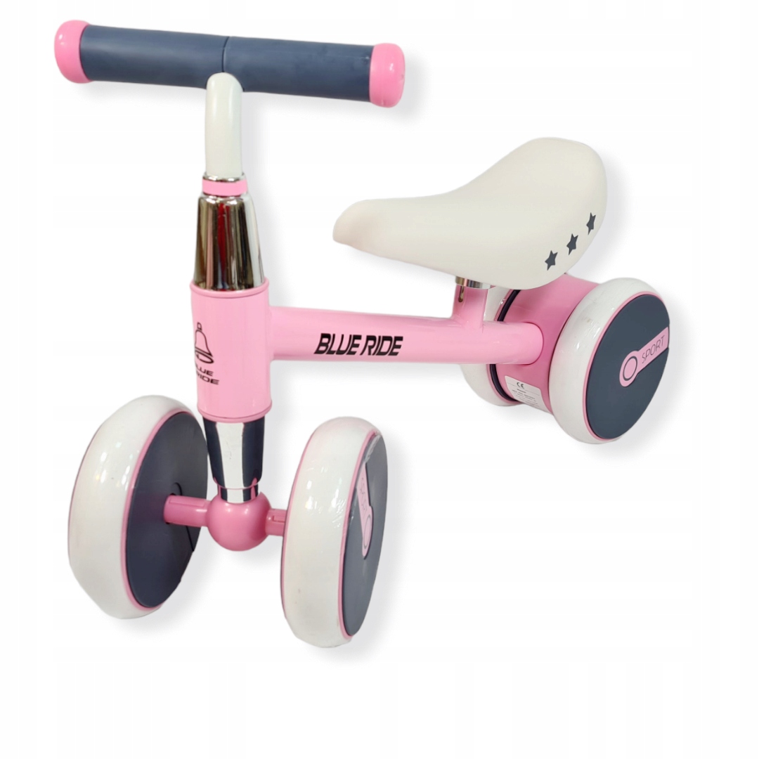 Jeździk rower pchacz lekki rowerek biegowy na roczek stalowy 1002 różowy