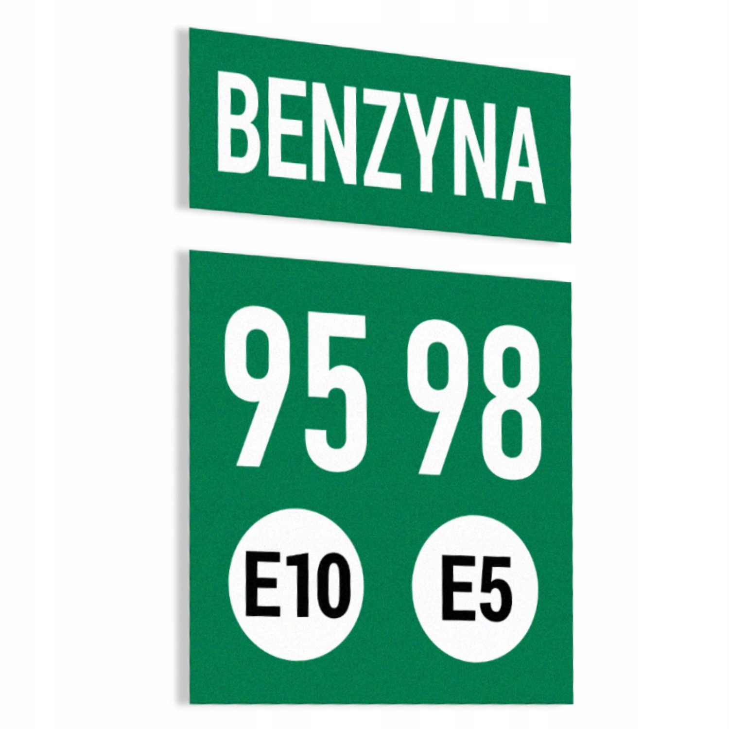 Naklejki Benzyna E10, E5, 95, 98 2x5, 5x5 cm #ALOL039598 na wlew paliwa