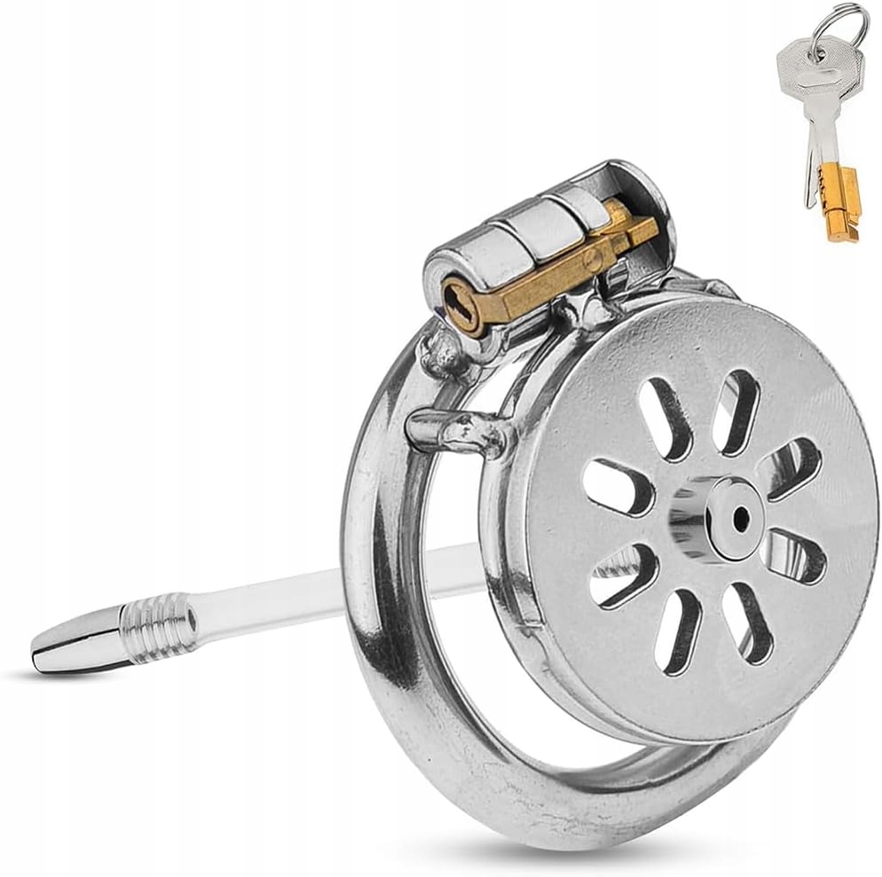 BDSMLOVE Cage Stal Metalowa klatka cnoty – ORING 45 MM + CEWNIK