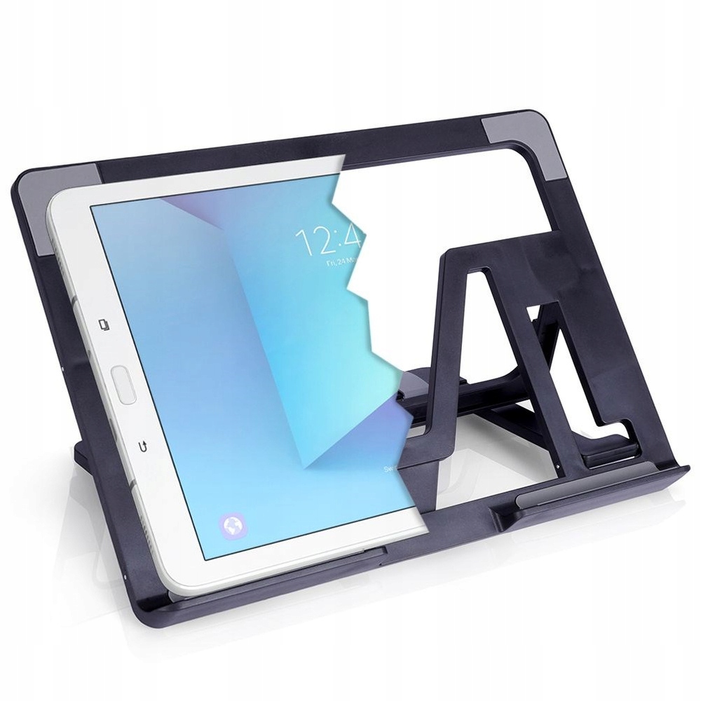 Stojak na tablet czarny regulowany 25x18x2 cm, Vilde, 229076.8720573358118,